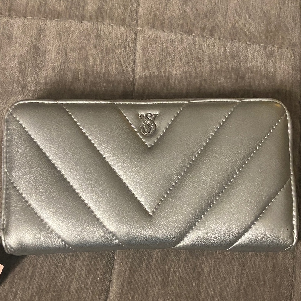 Victoria's Secret Silver Chevron Wallet